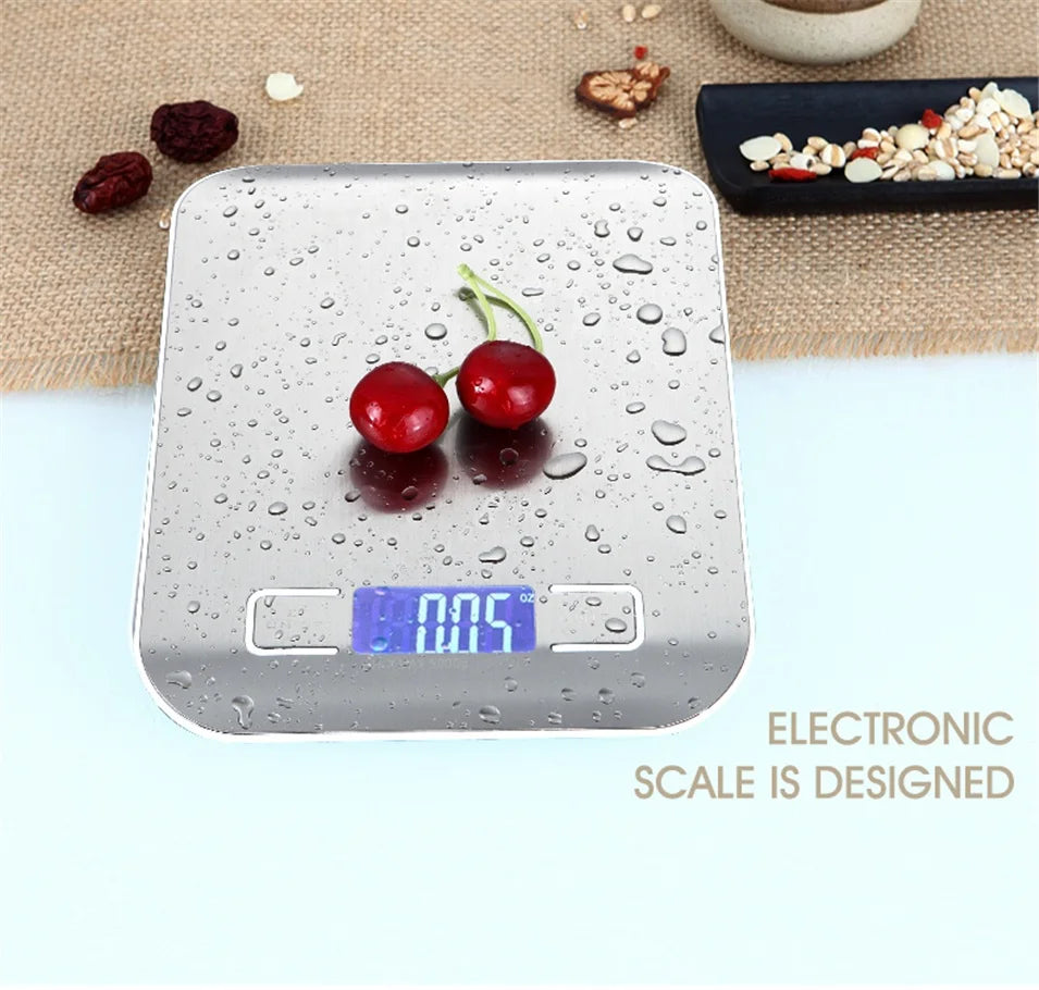 5000g 5KGg/1g Precise Digital Kitchen Scale LED Display Electronic Weight Scales Stainless Steel Food Cooking Libra