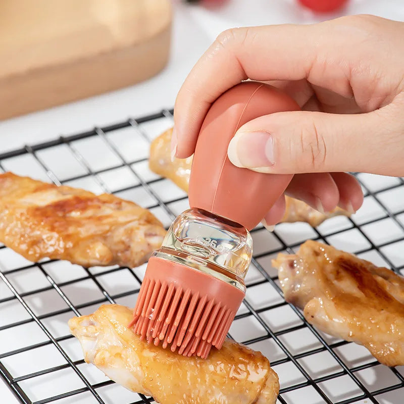 Silicone Oil Bottle Brush Kitchen Grill Brush Pastry Steak Brush Kitchen Gadgets Baking Brush Sesame Oil Brush Condiment Bottle