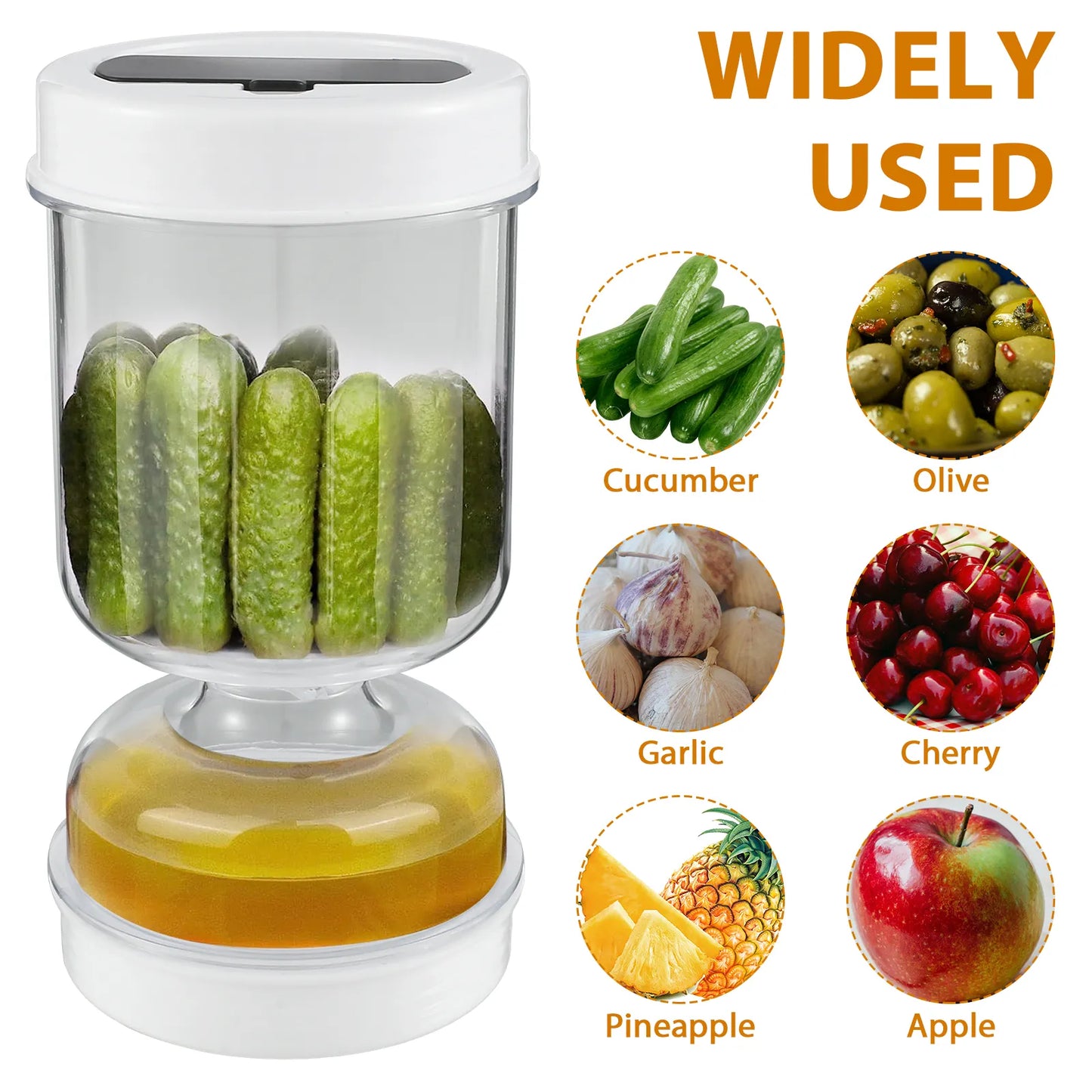 Pickle Container with Strainer Home Dry and Wet Dispenser Pickles and Olives Jar Cucumber Container for Kitchen Food Container