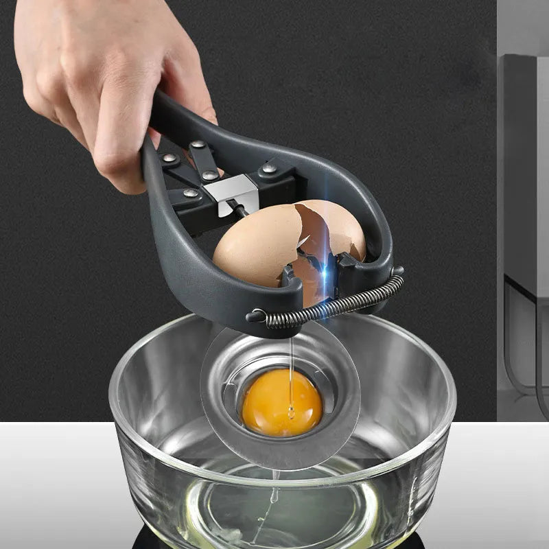 2 in 1 Handheld Egg Opener with Yolk White Separator Eggshell Cutter Automatic Egg Cracking Tool Egg Separator Kitchen Gadgets