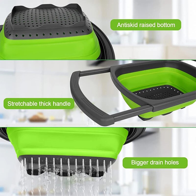 Collapsible Colander with Extendable Handles