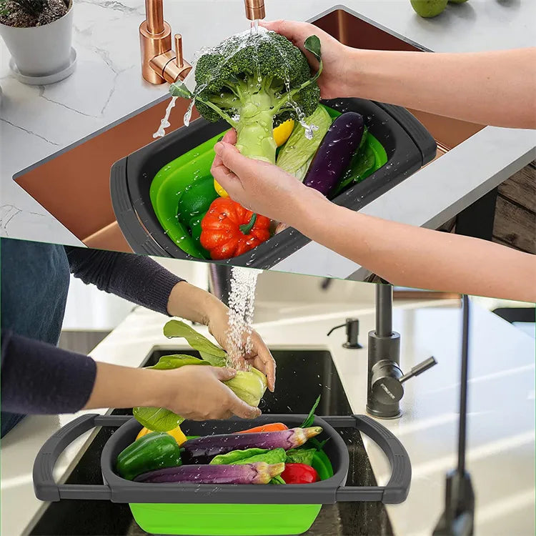 Collapsible Colander with Extendable Handles