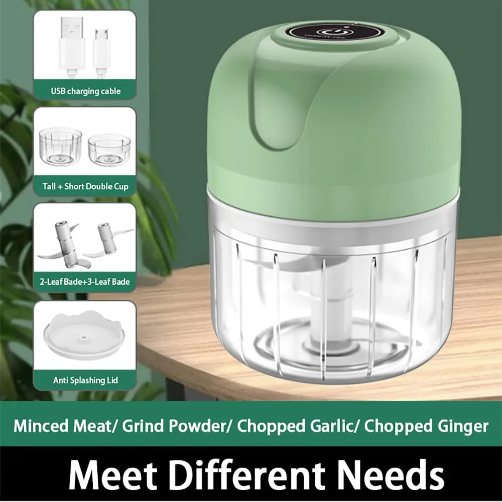 Cordless Mini Food Processor & Portable Small Food Chopper For Vegetables Fruit Salad Onion Garlic Kitchen Glas