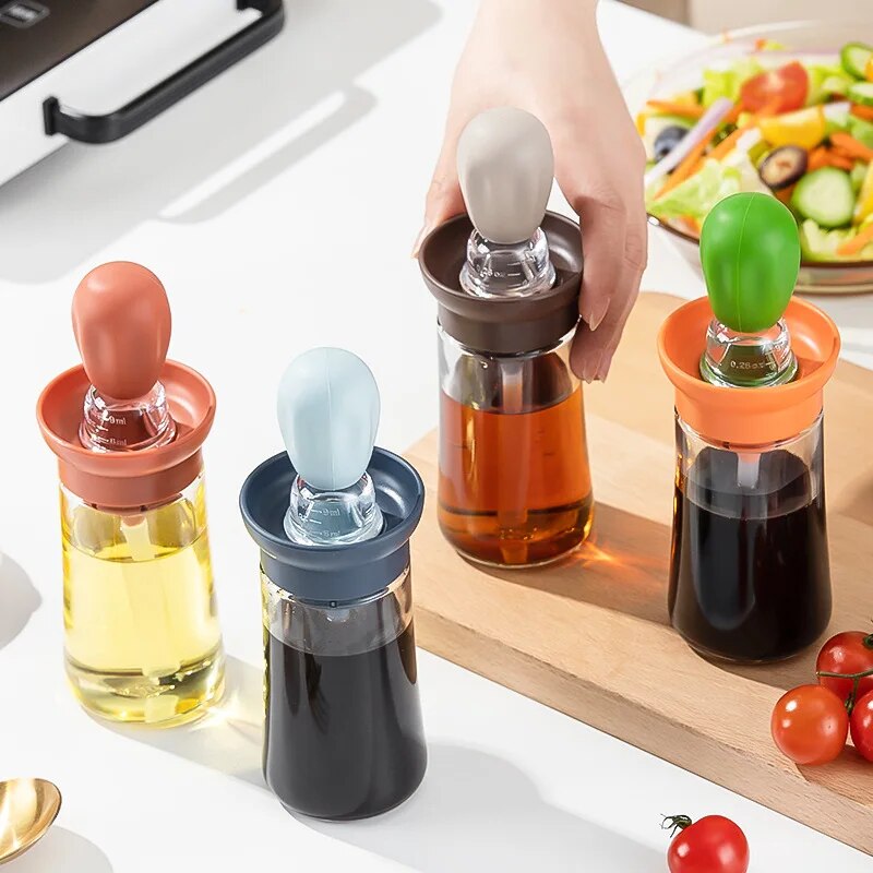 Silicone Oil Bottle Brush Kitchen Grill Brush Pastry Steak Brush Kitchen Gadgets Baking Brush Sesame Oil Brush Condiment Bottle