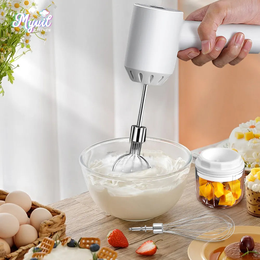 2 In 1Wireless Electric Food Chopper & Mini Hand Mixer